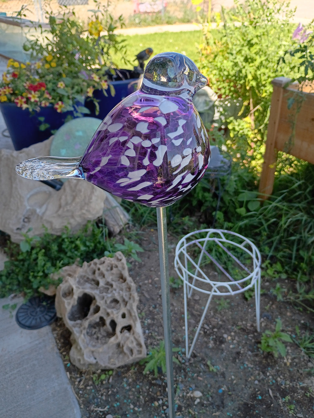 Garden Birdies! Purple, White