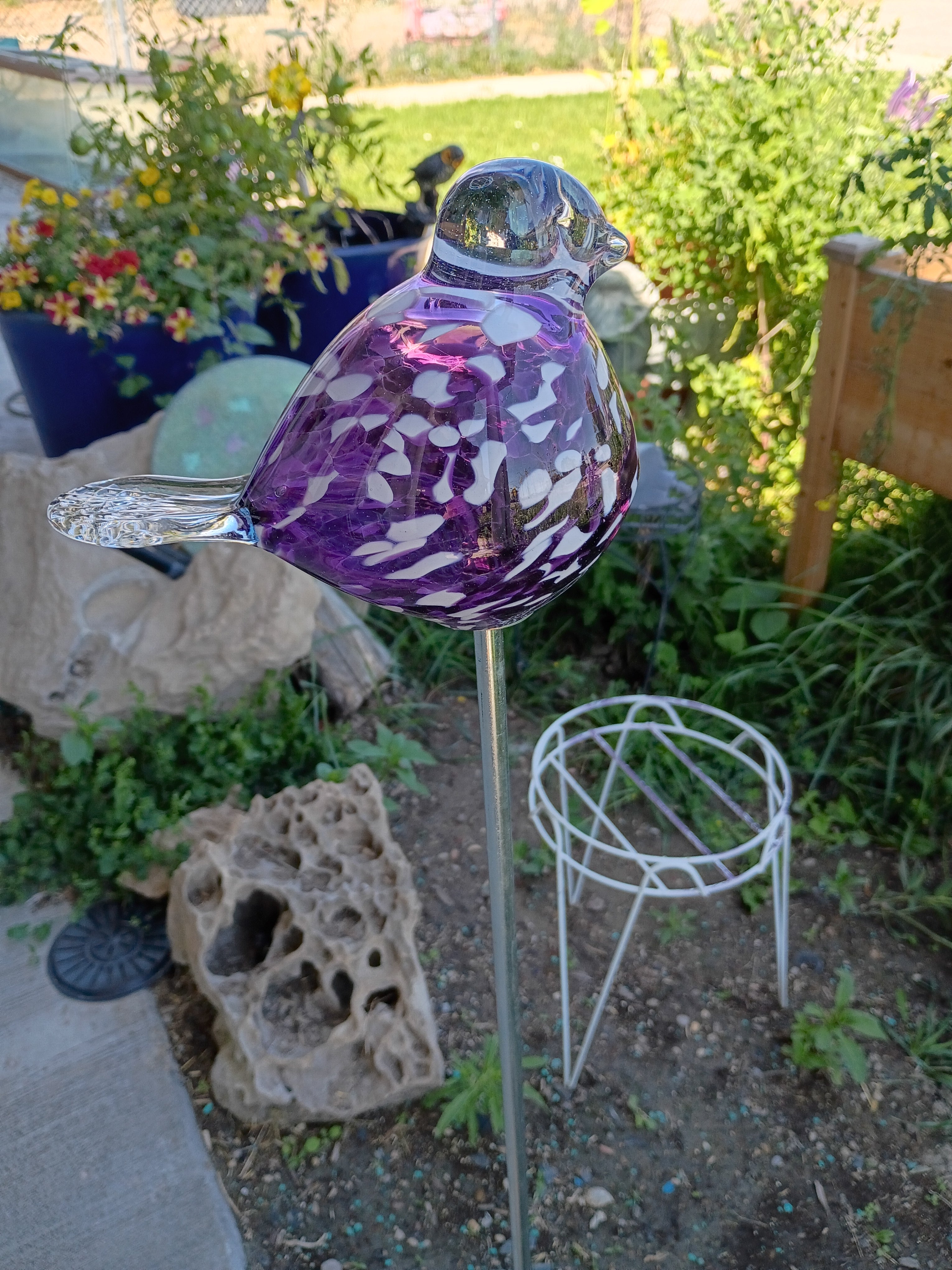 Garden Birdies! Purple, White