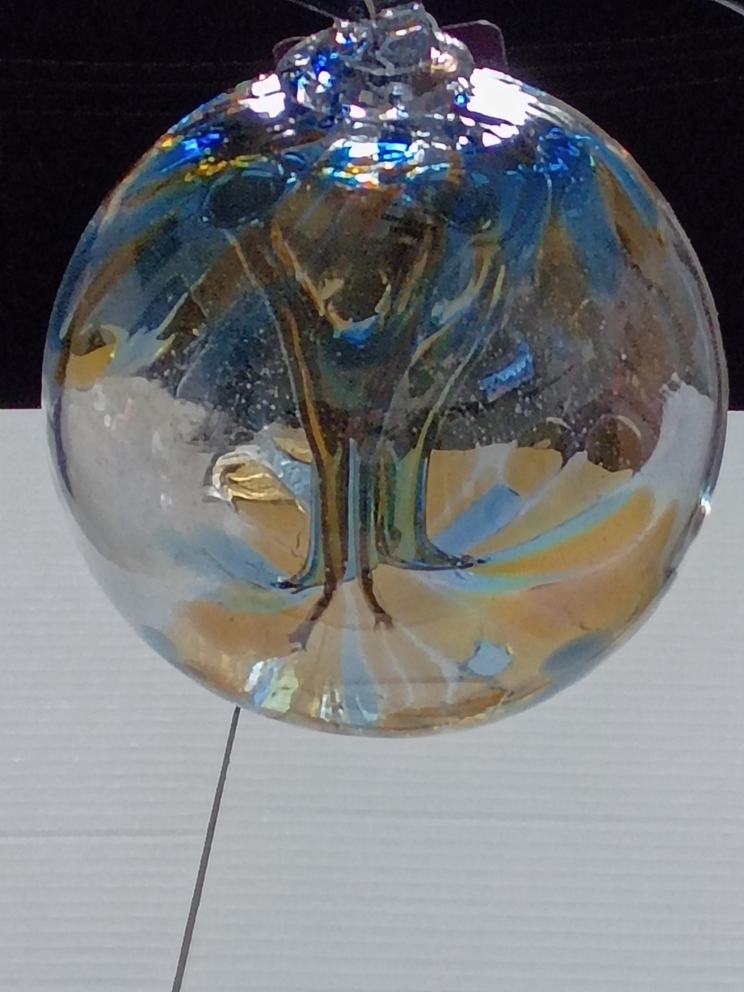 6" Tree of Life Witch "Ball Blue Gold"