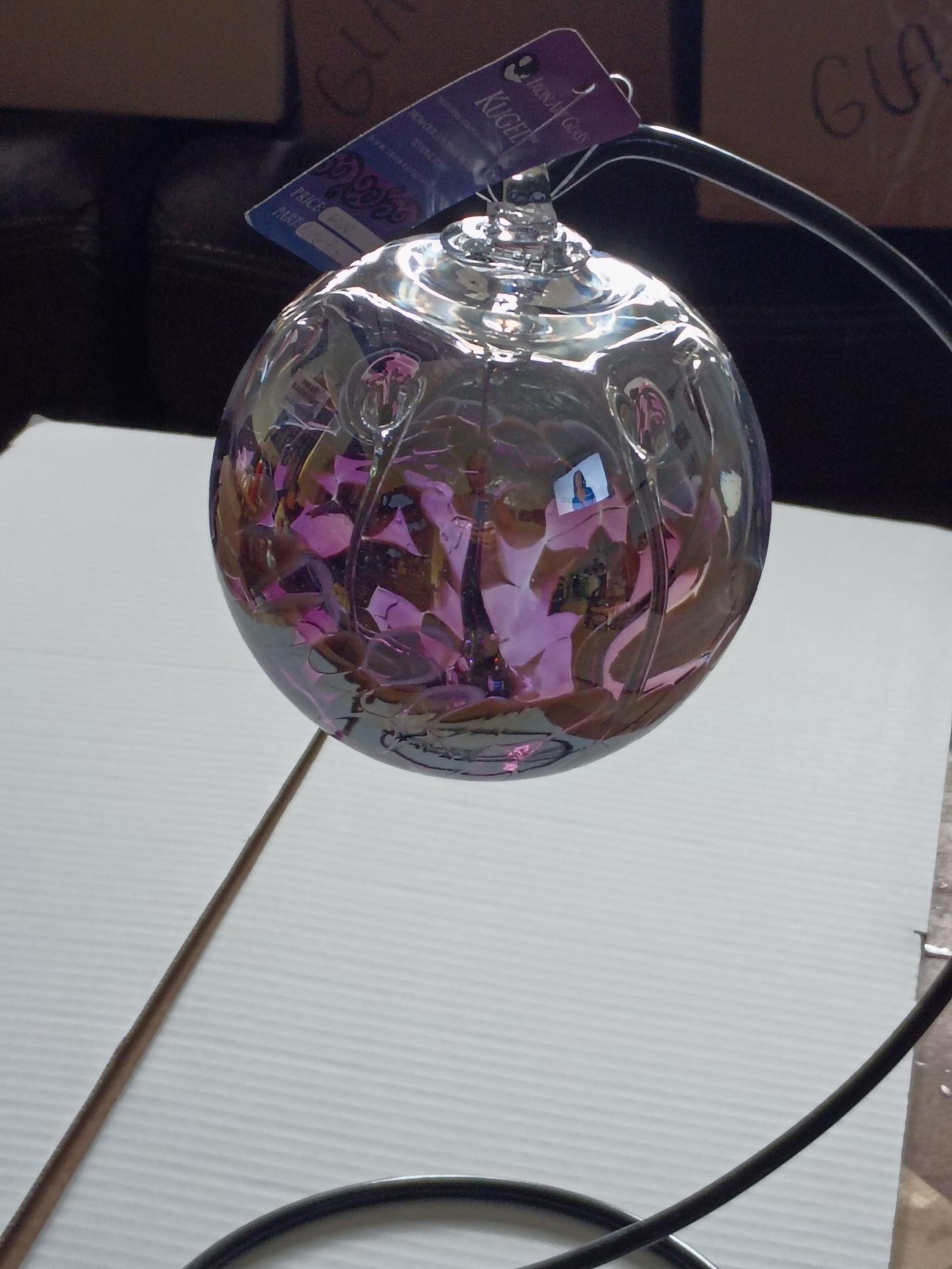 6" Medusa Witch Ball "Purple Black"