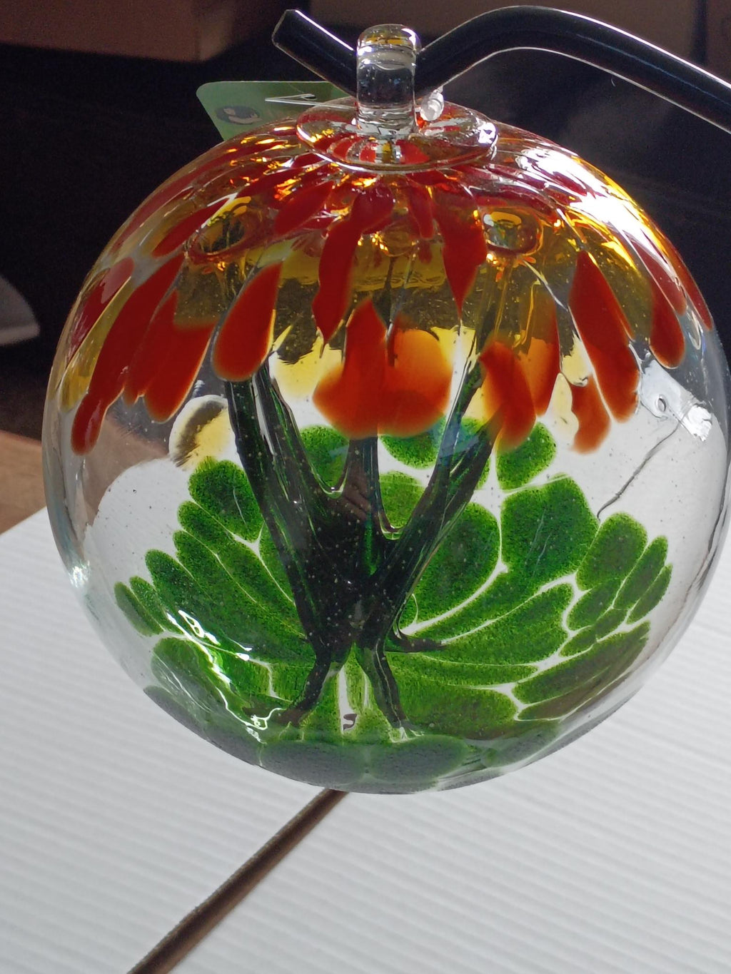 6" Tree of Life Witch Ball "Red Green"