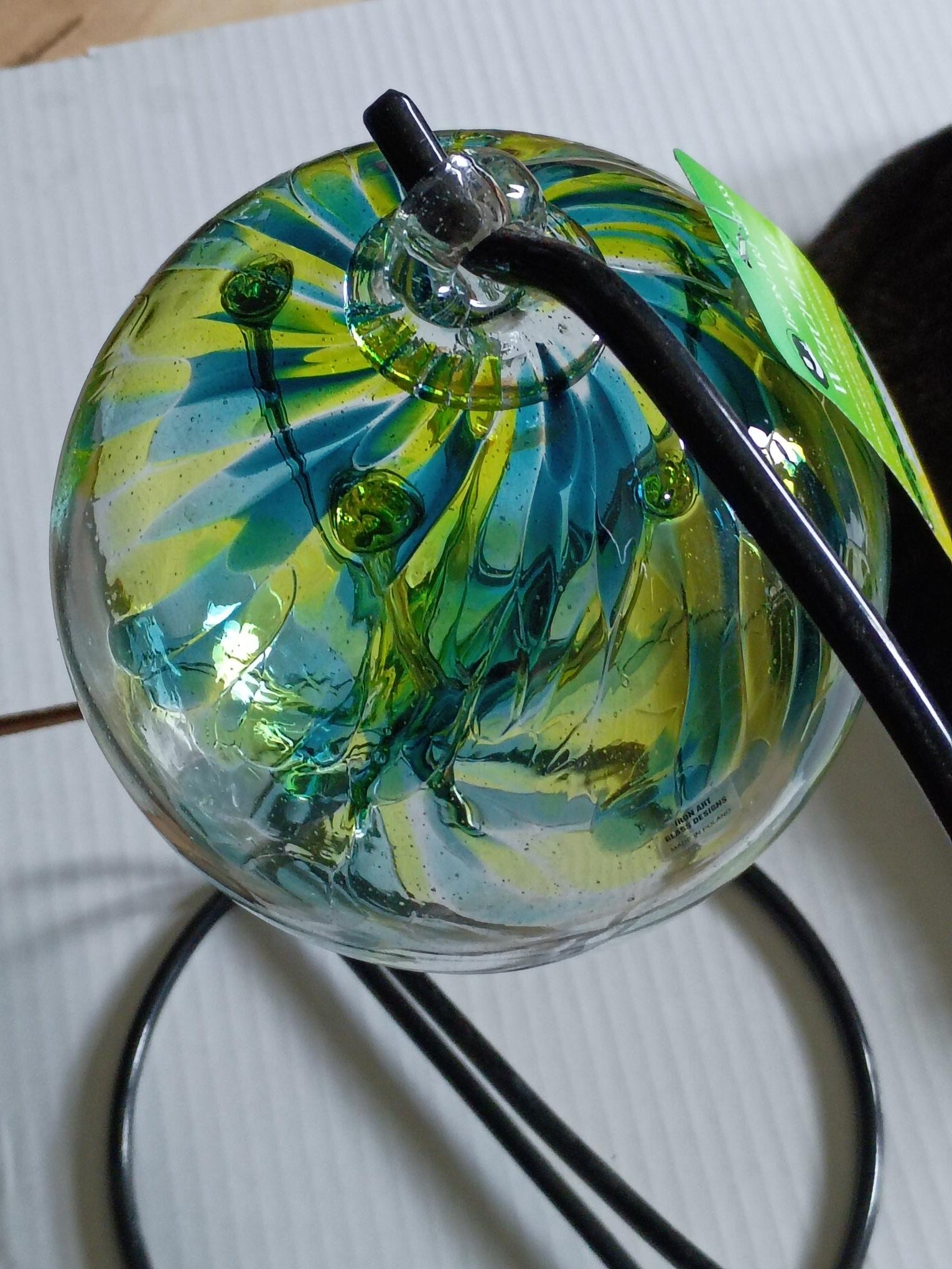 6" Tree of Life Witch Ball "Green Yellow"