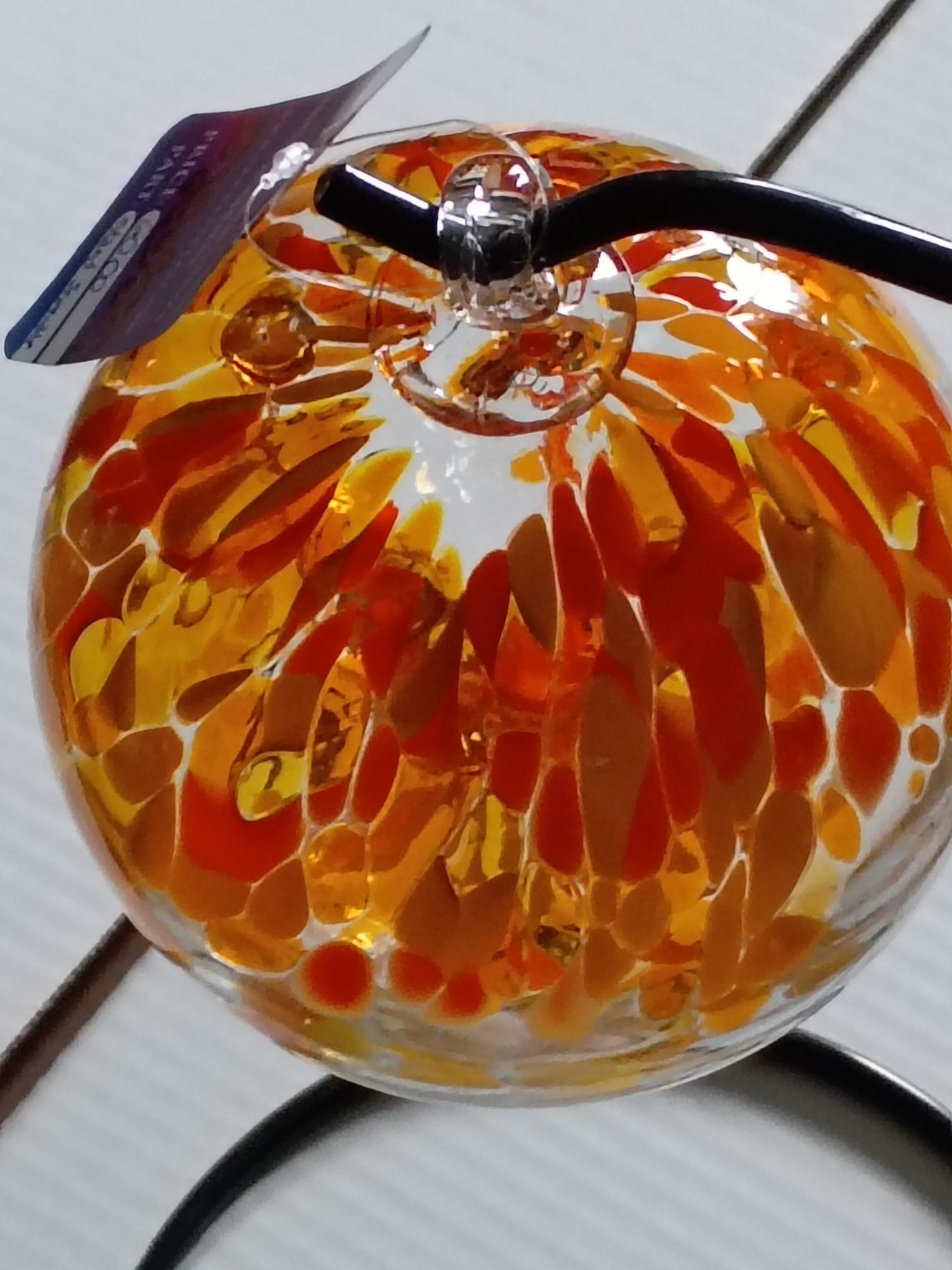 6" Tree of Life Witch Ball "Orange Red"