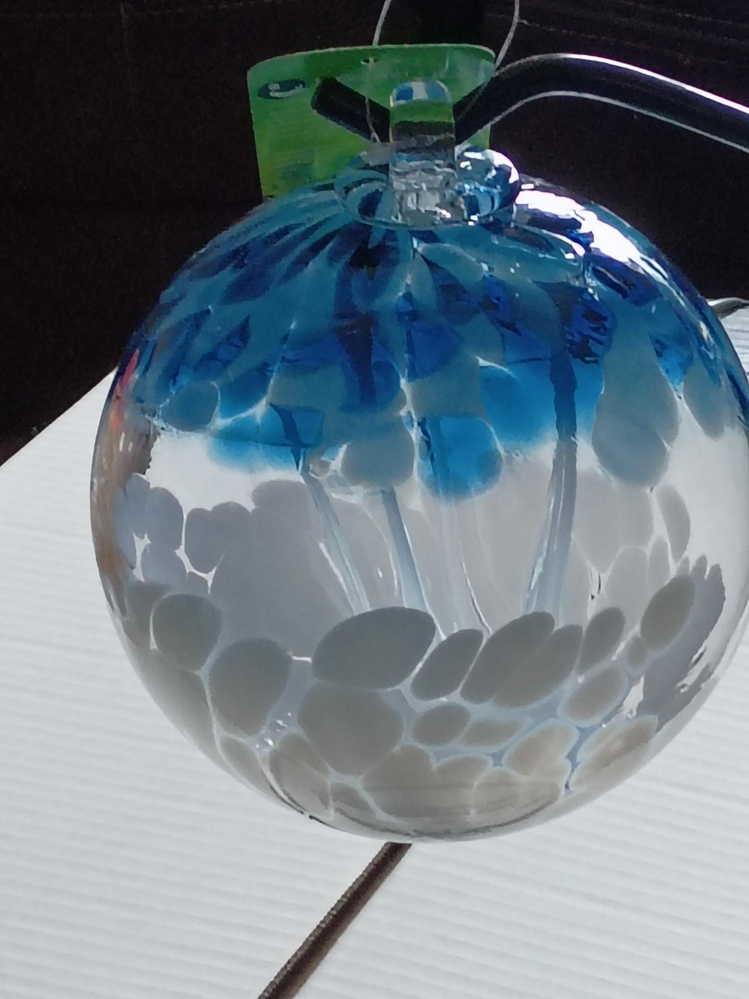 6" Tree of Life Witch Ball "Blue White"
