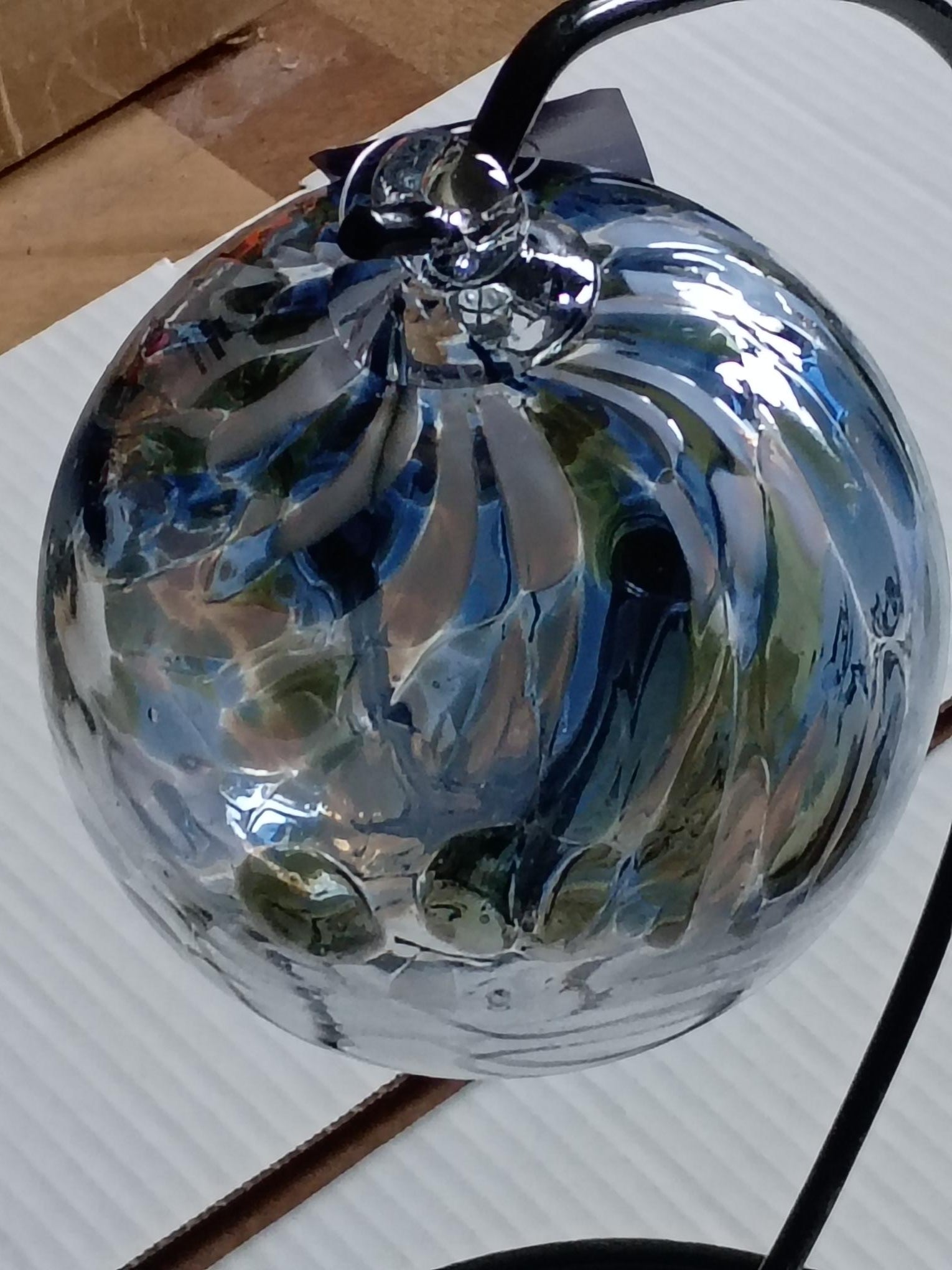 6" Tree of Life Witch Ball "Green Blue"