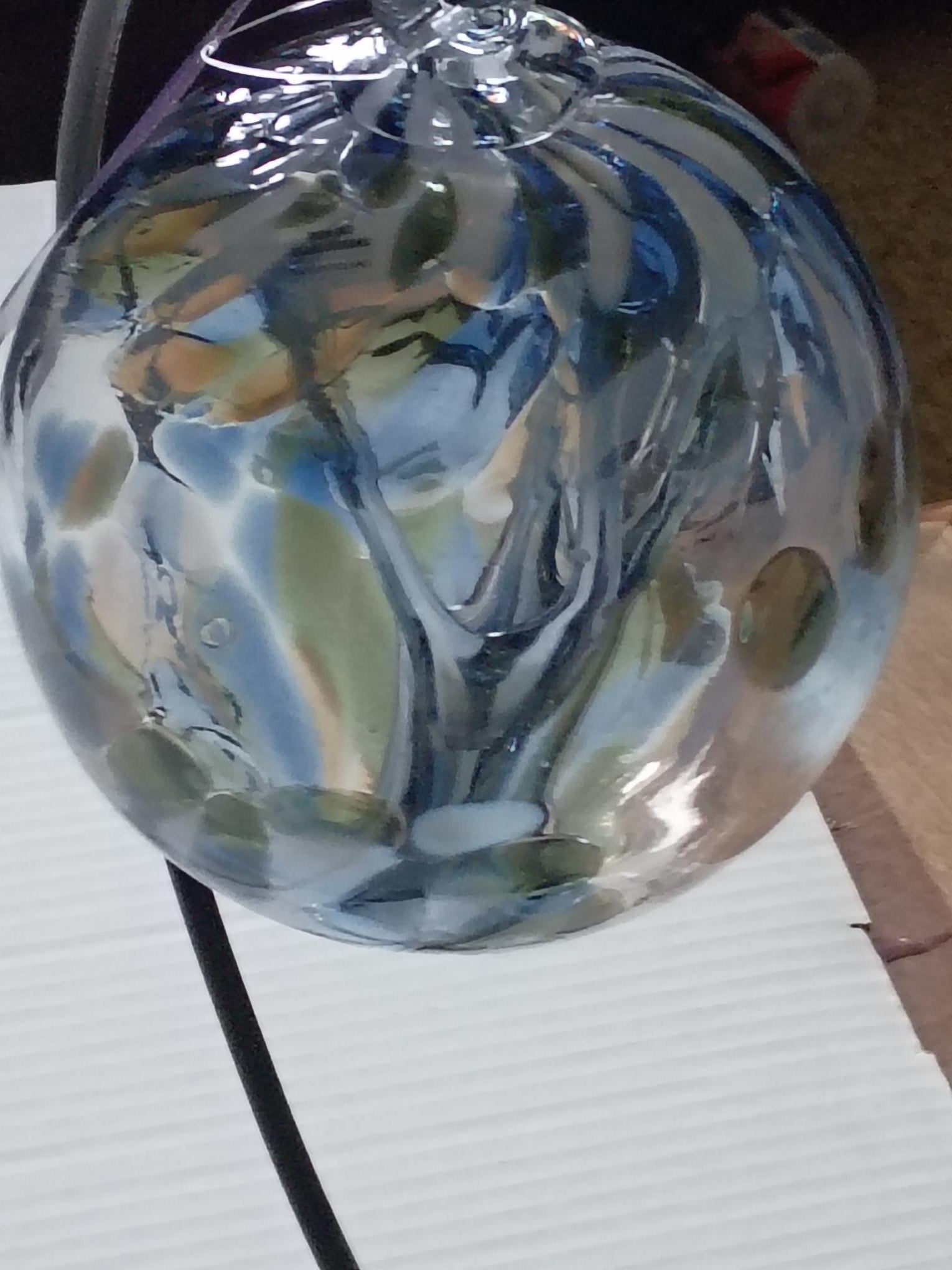 6" Tree of Life Witch Ball "Green Blue"