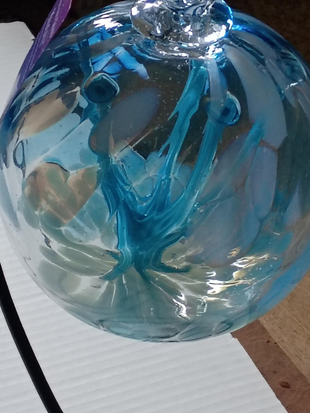 6" Tree of Life Witch Ball "Blue Grey"