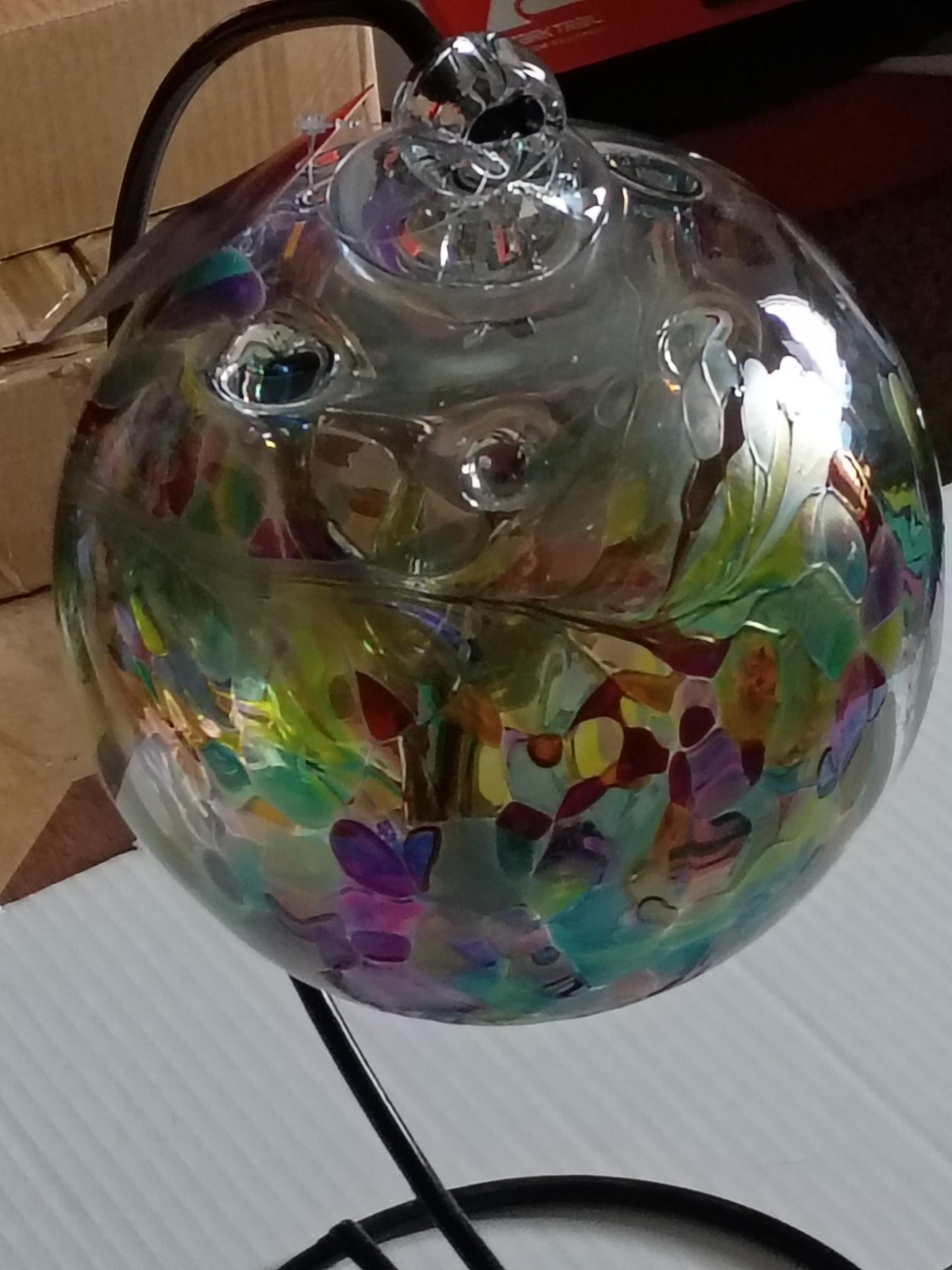 10" Tree of Life Witch Ball "Multi-Color Clear"