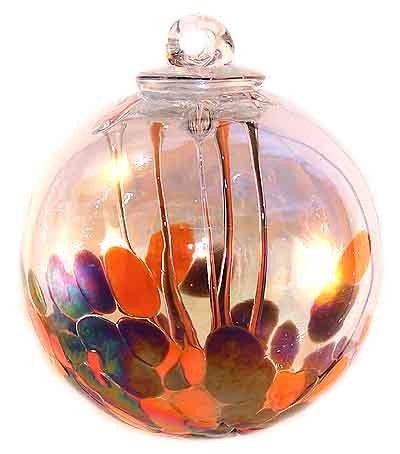 6" Medusa Witch Ball "Opal Orange & Opal Black"