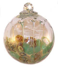 6" Medusa Witch Ball Silver Nitrate Pale Green & Old Gold