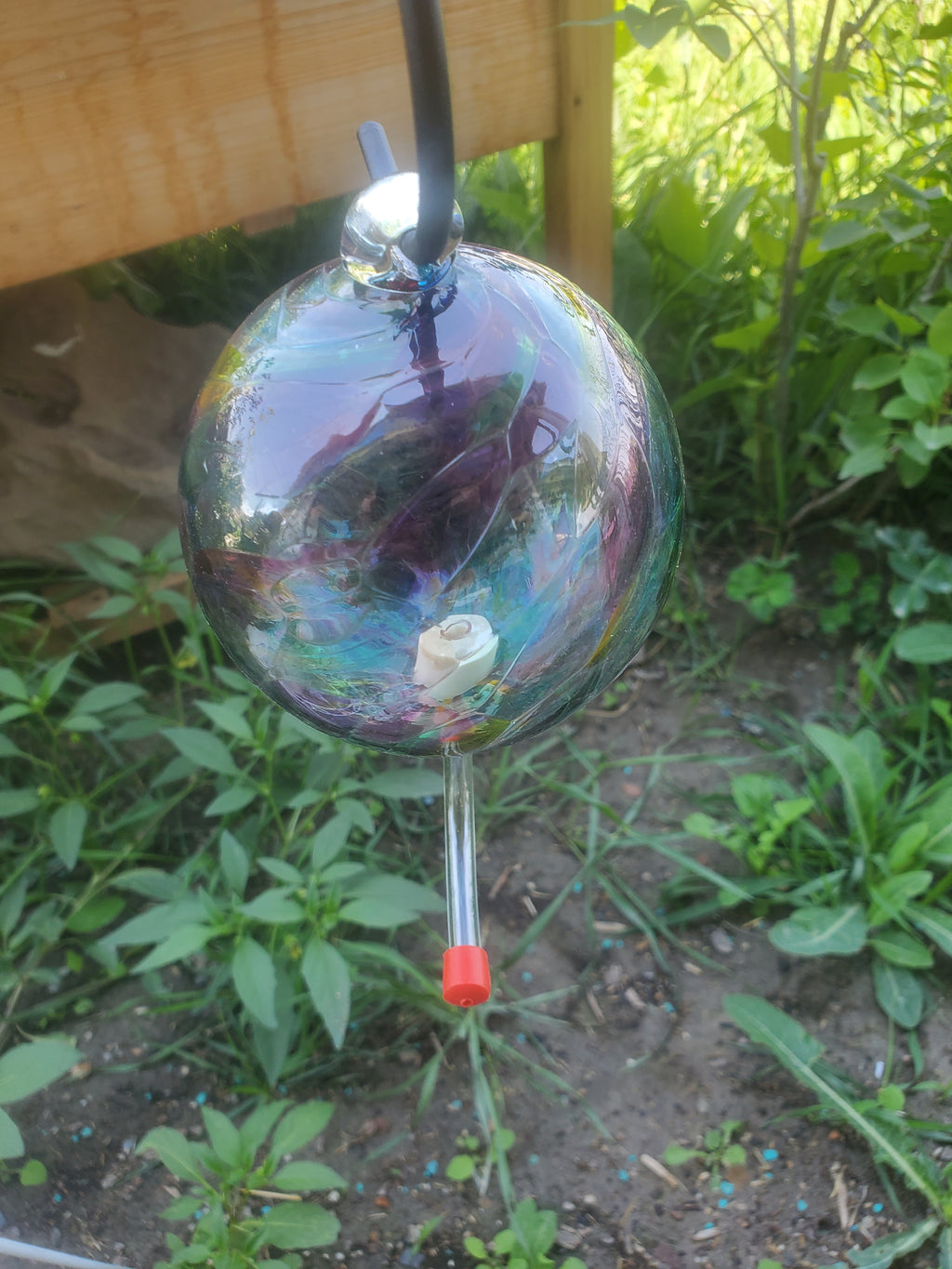 Hummingbird Feeder "Purple, Lavender, and Emerald Green"