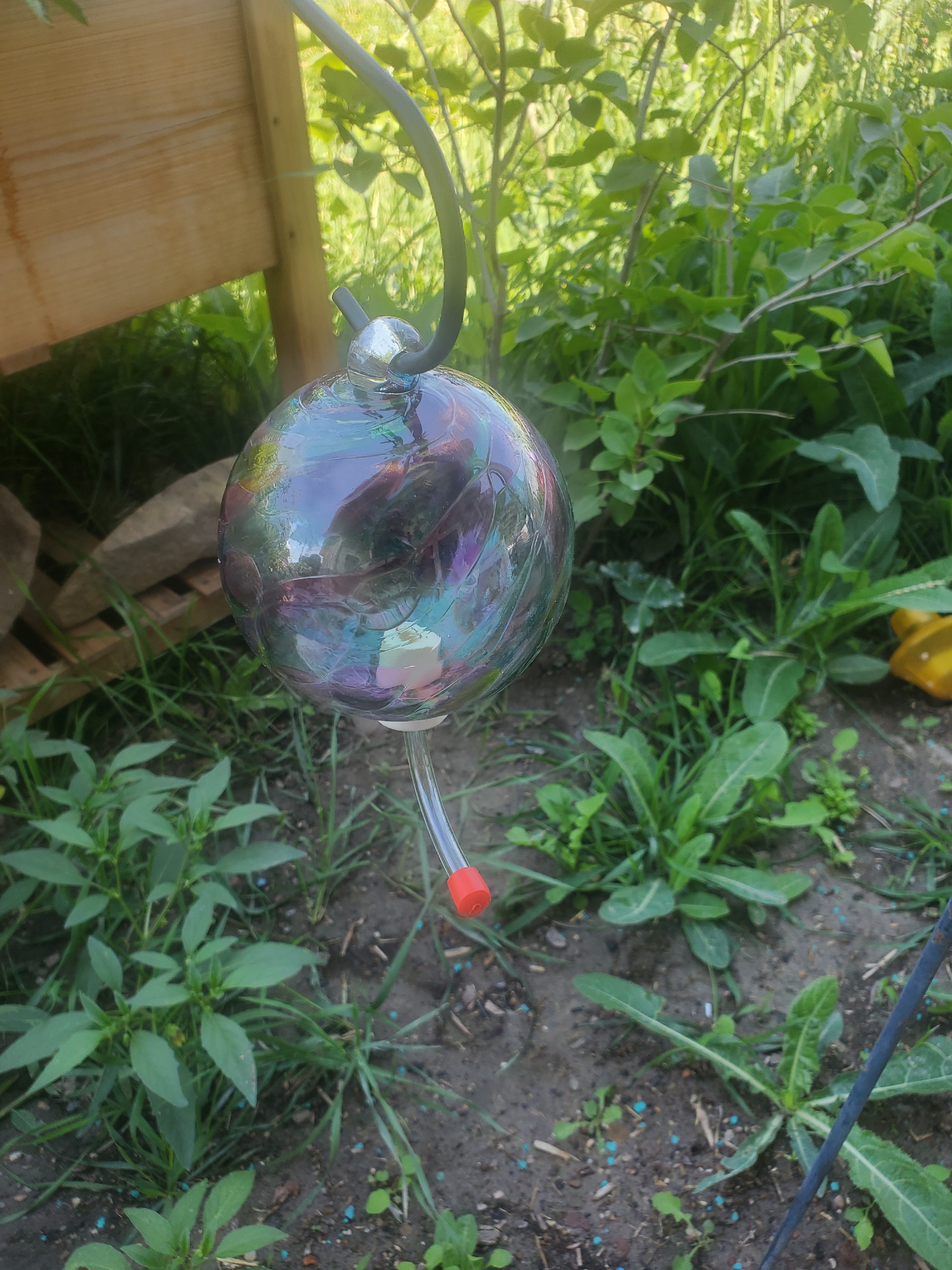 Hummingbird Feeder "Purple, Lavender, and Emerald Green"